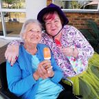 Bettry-Ross-resident-and-me-enjoying-an-ice-cream.