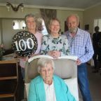 Evelyn pictured with her daughter Shirley James and daughter and son-in-law, Janet and Barry Gunningham.