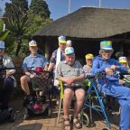 Enjoying the sunshine are MODA residents Hansie Griessel and Jane Schwikkard (in the front).