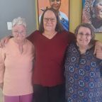 Susan de Beer (middle) with her sister, Cecilia Röttcher (right), and Cecilia’s roommate, Lesley Nuyten.