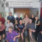 Back: Esme van der Walt (manager), Barry Nortje, Manie Jackson (entertainer), Jossie Jagals, Pam Appelgryn (Avbob), Heidi du Plessis (Avbob, Edenvale), Gail Lester and Aubrey Thiwani. Middle: Delyse Burgess, Jo Bayliss, Donald Cochrane, James Wight and Peter Faugust. Front: Minnie Son.