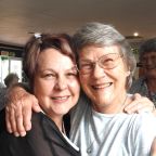 Jackie Scott with resident Vicky Keenan.