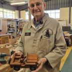 Looking for a quality toy that’s not mass-produced? Roger Matthews and other members of the George Green Men’s Shed are crafting a range of wooden treasures that will be on sale at Inyoni Creek’s spring fun day.